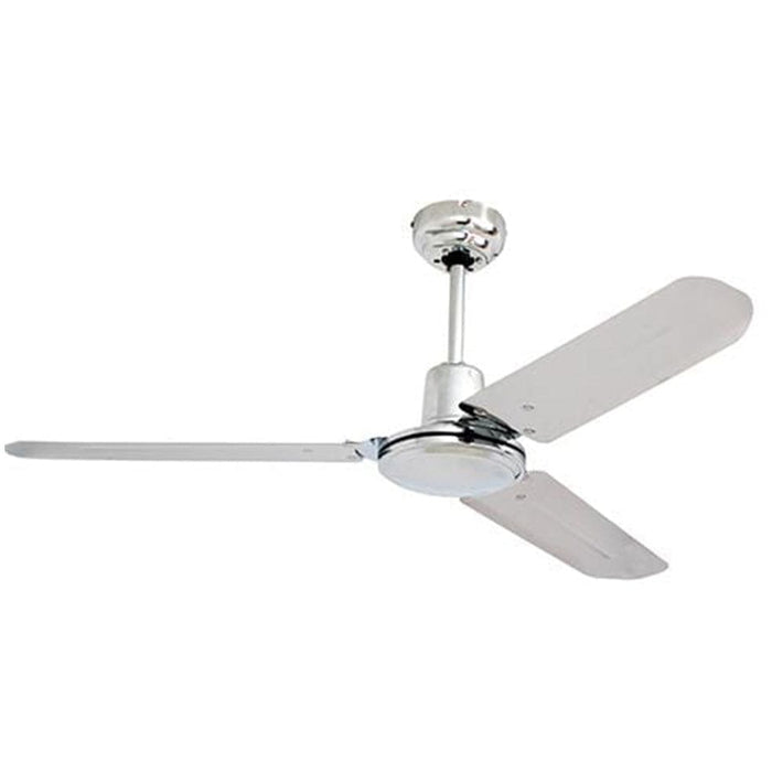 elevenpast Chrome Industrial Loft Ceiling Fan F12CH 6007328023562