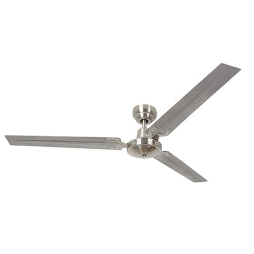 elevenpast Chrome Industrial Ceiling Fan - 3 Blades | Straight cut edges F13SC 6007328026310
