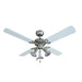 elevenpast Satin Chrome Premier Ceiling Fan & Light - 4 Blades F14SC 6007328018810