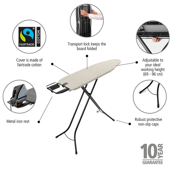 Brabantia ironing board Ironing Board 110x30cm (A) Steam Iron Rest - Multiple Colours