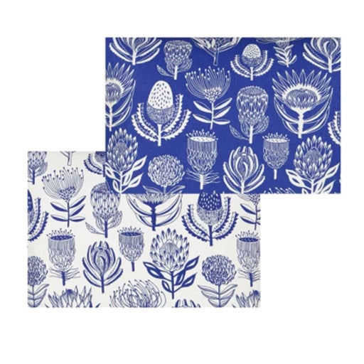 elevenpast Decor Blue Floral Kingdom Double Sided Fabric Placemat Grey | Sage | Red | Blue FabricPlacematsFLORALKINGDOMB