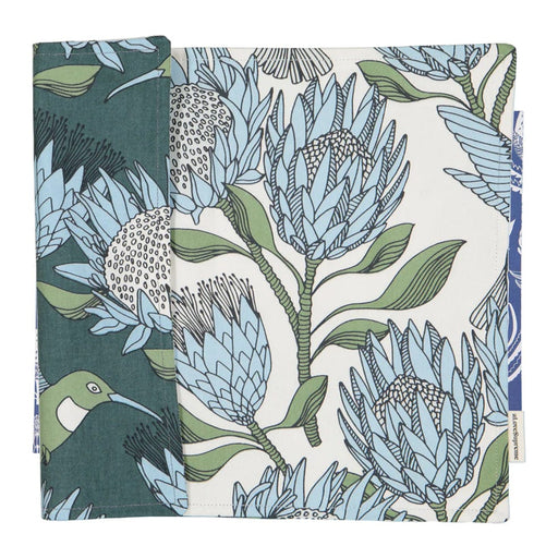 elevenpast Decor Blue Protea Double Sided Fabric Placemat Blue | Red FabricPlacematsPROTEAB
