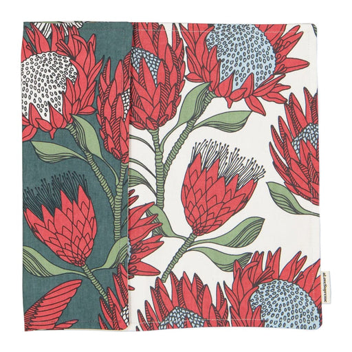 elevenpast Decor Red Protea Double Sided Fabric Placemat Blue | Red FabricPlacematsPROTEAR