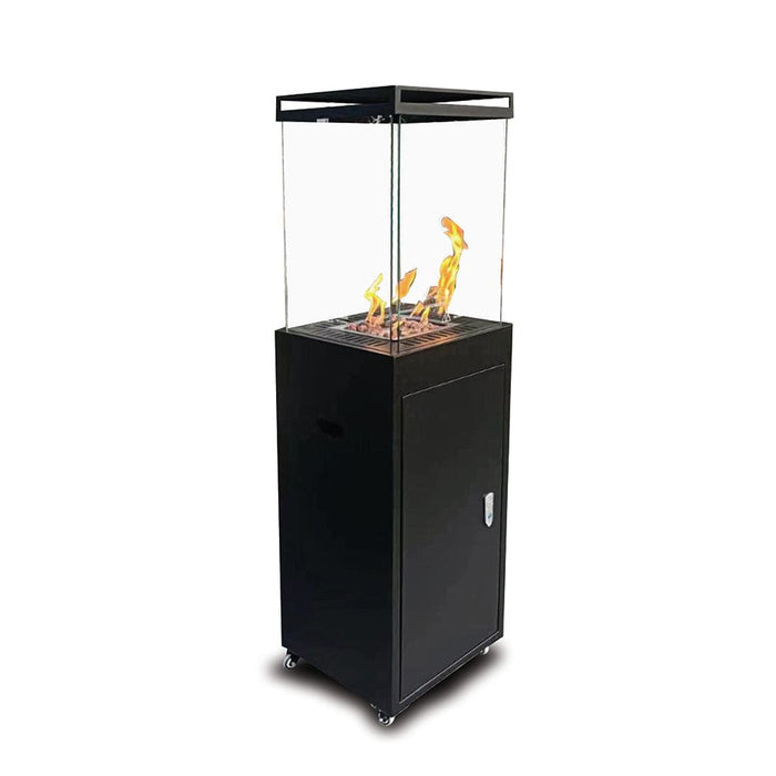 elevenpast Gas Heater Fire Cube Black | Metal & Tempered Glass FC.155