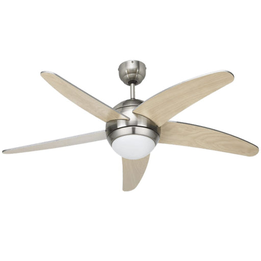 elevenpast Cecil Ceiling Fan Natural and Chrome FCF007 SATIN 6007226040364