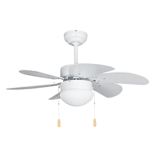 elevenpast Ceiling Fans White Tundra 6 Blade Fan with Light | Black or White FCF083