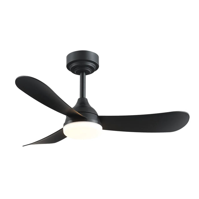 elevenpast Ceiling Fans Black Compact DC Ceiling Fan with LED Light and Remote – Black or White FCF117 BLACK 6007226088830