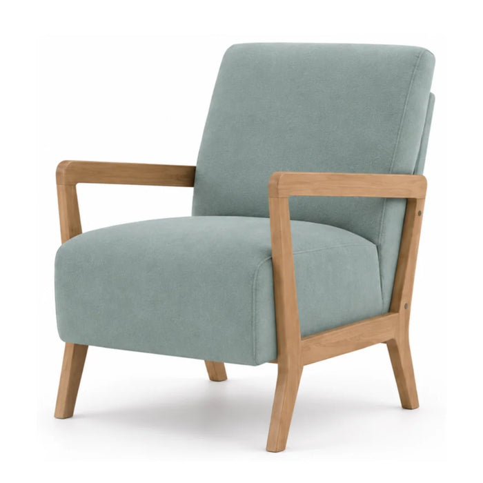 elevenpast sofa Sage Green Fabric Occasional Chair with Rubberwood Frame
