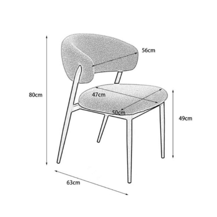 Lyon Dining Chair - Water Repellent Aragon Fabric 