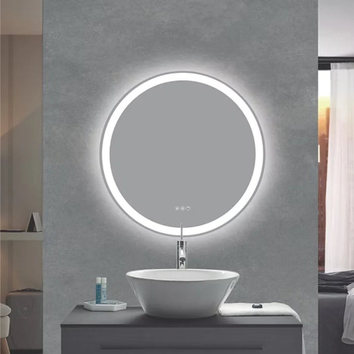 elevenpast Bathroom Mirror Uma Round Illuminated LED Bathroom Mirror with Defogger - 75cm | 90cm