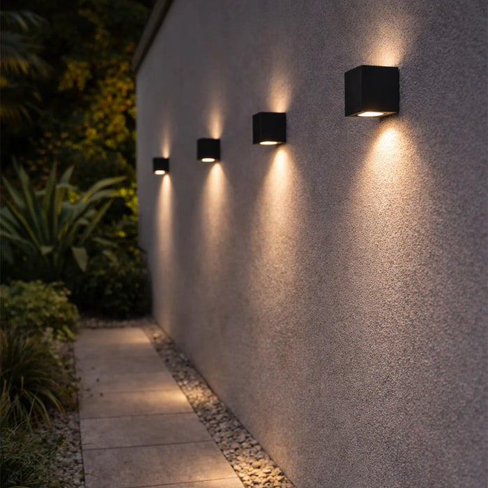 elevenpast wall light Modern Cube Outdoor Wall Light - Black | White | Grey