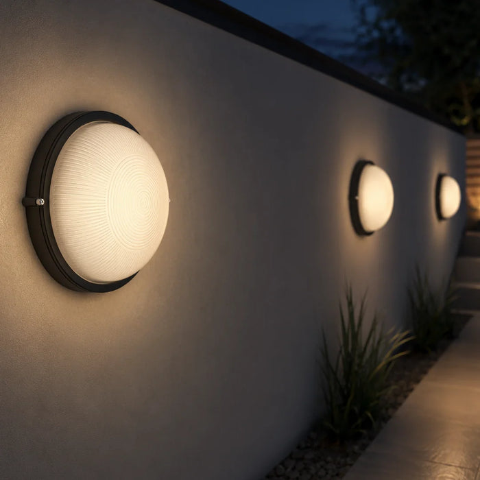 elevenpast Wall Light Ellies Illume Series - Large AC Round Bulkhead - E27 Base White | Black