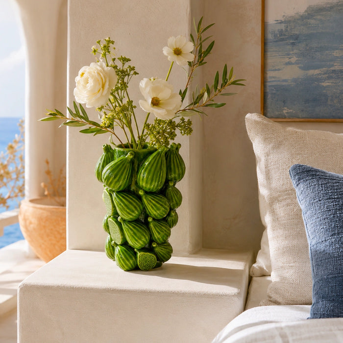 Green Ceramic Fig Vase