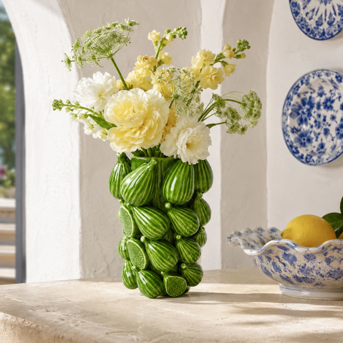 Green Ceramic Fig Vase