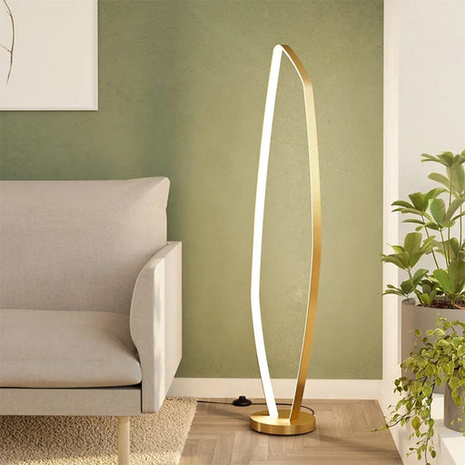 elevenpast Floor lamp Vallerosa LED Aluminium Floor Lamp Brushed Brass FL231 BARCODE:  9008606277841