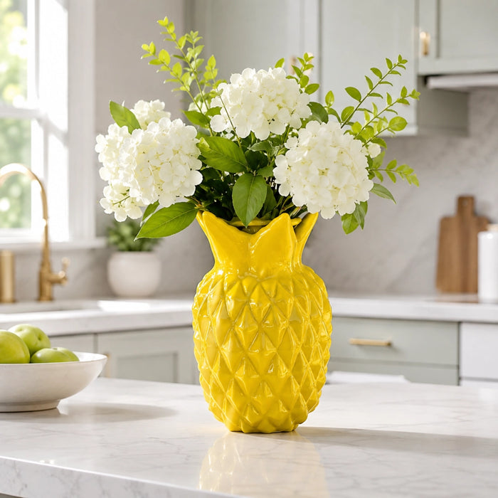 Ceramic Yellow Vase – Pineapple