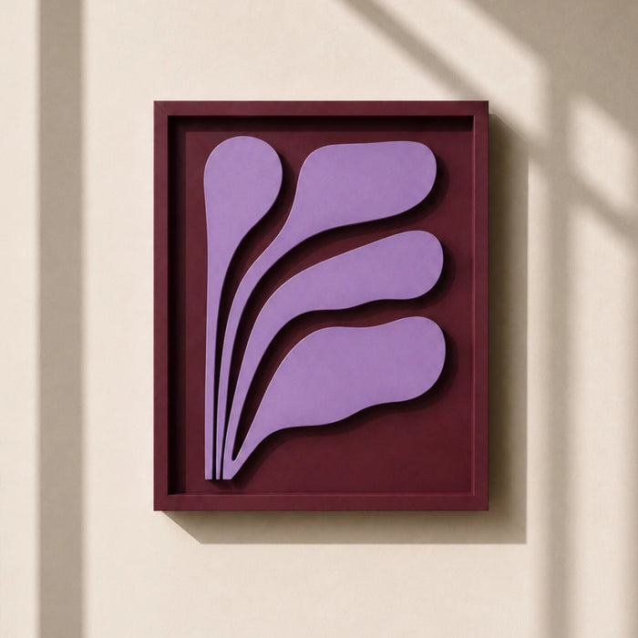 FLux Wooden Wall Art | Burgundy and Lilac