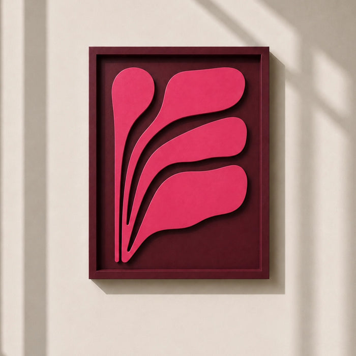 Flux Wooden Wall Art | Burgundy and Pink