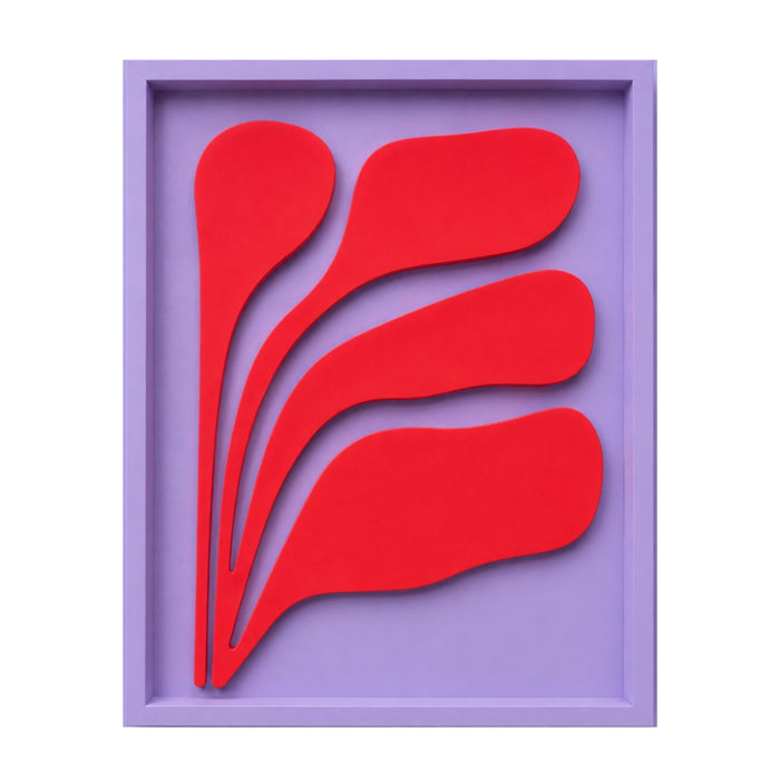Flux Wooden Wall Art | Lilac and Red Flame