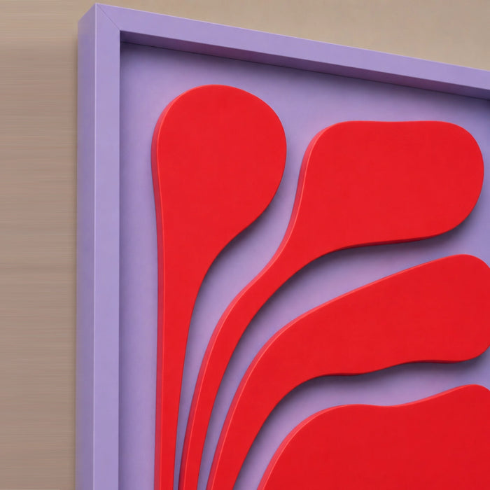 Flux Wooden Wall Art | Lilac and Red Flame