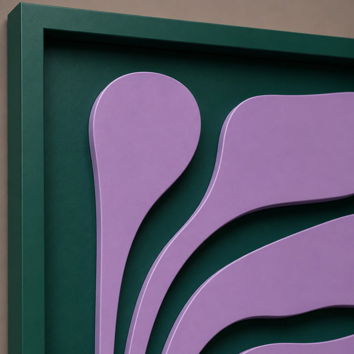 Flux Wooden Wall Art | Forest Green and Lilac
