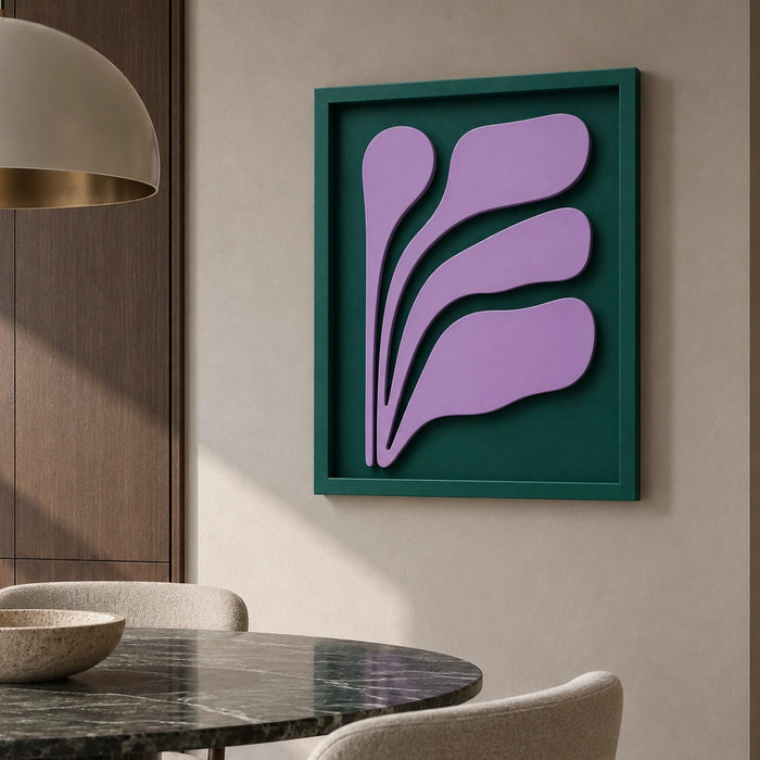 Flux Wooden Wall Art | Forest Green and Lilac