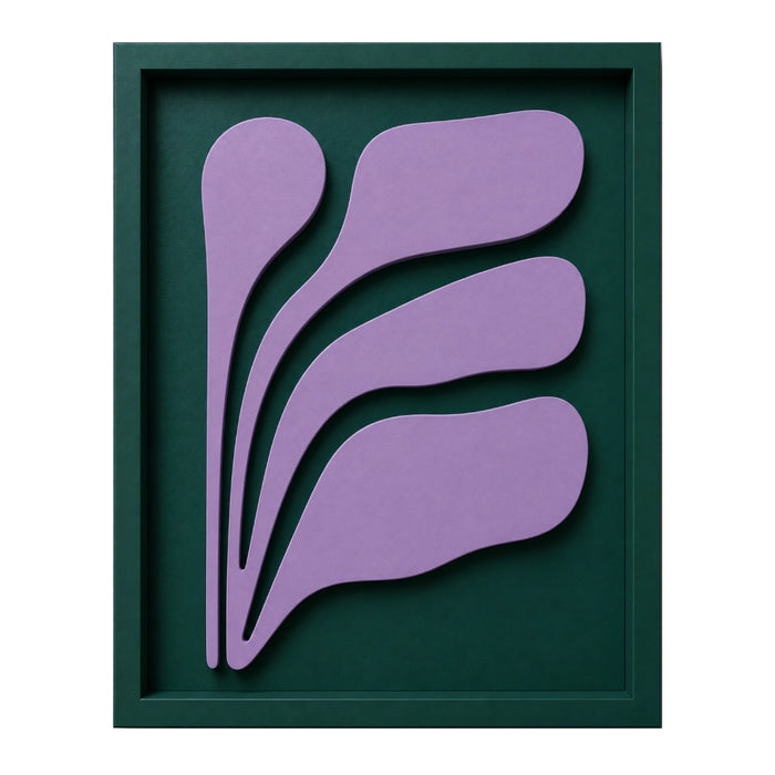 Flux Wooden Wall Art | Forest Green and Lilac