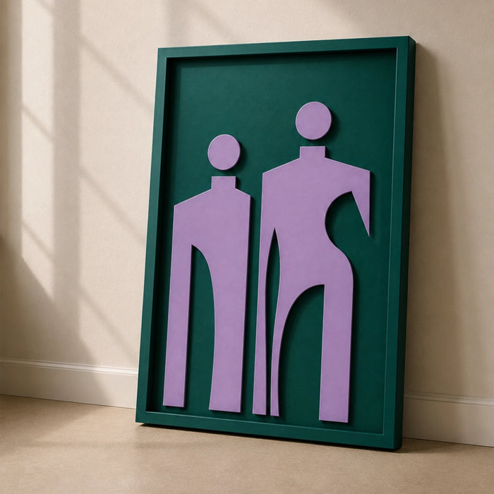 Solo Wooden Wall Art | Forest Green and Lilac