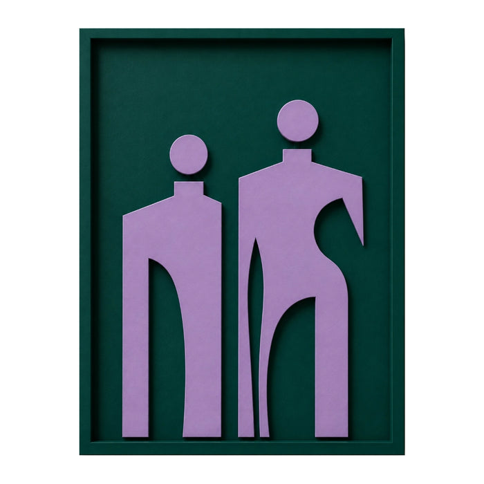 Solo Wooden Wall Art | Forest Green and Lilac