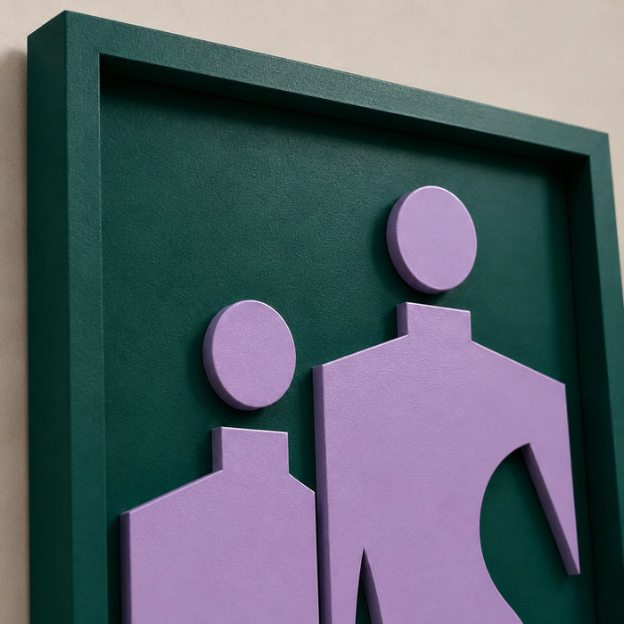 Solo Wooden Wall Art | Forest Green and Lilac