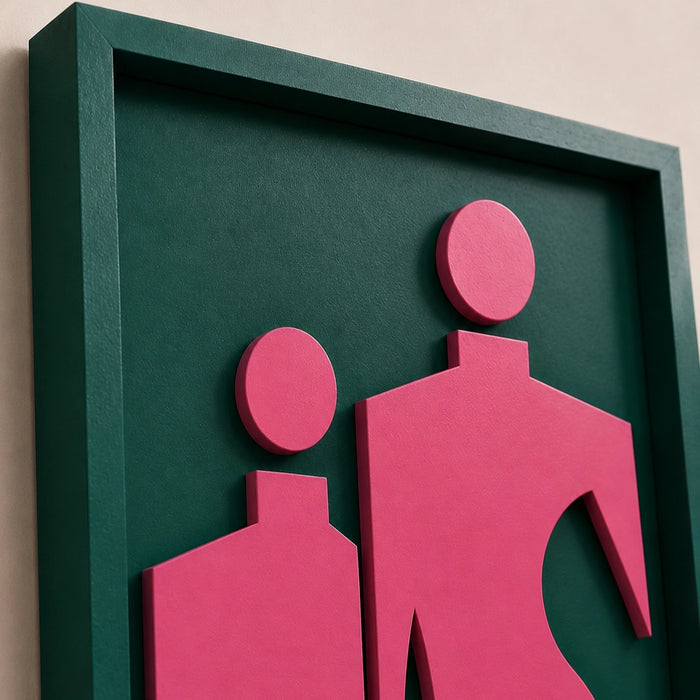 Solo Wooden Wall Art | Forest Green and Pink