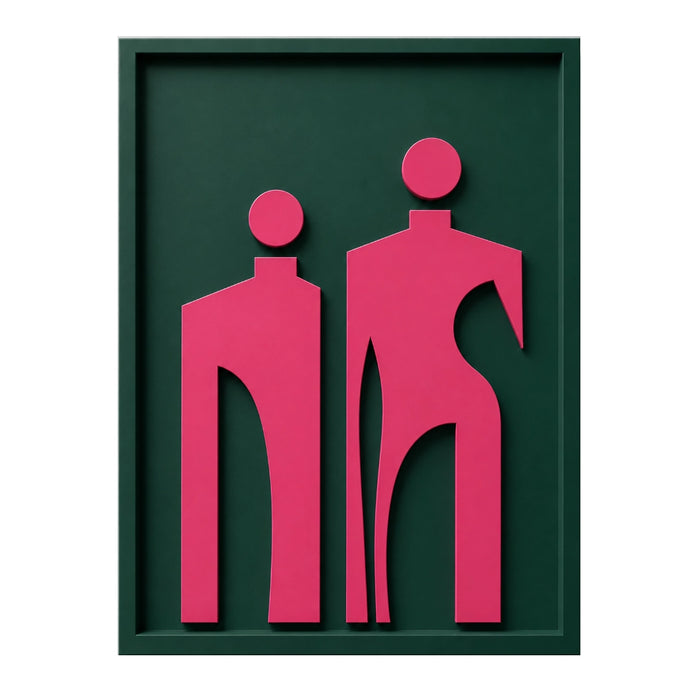 Solo Wooden Wall Art | Forest Green and Pink