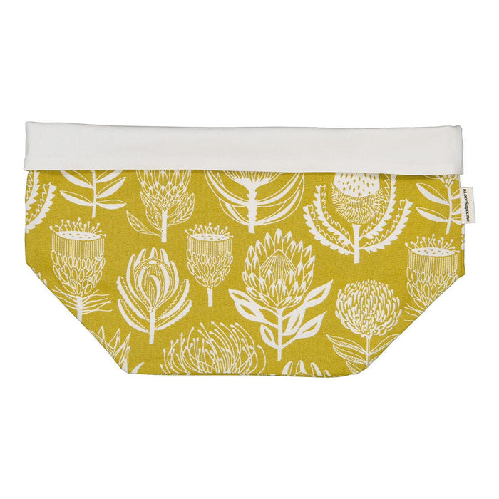 elevenpast Pots & Planters Floral Kingdom Ochre Fabric Pot Covers Medium | Twelve Styles FPMEFKO