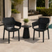 elevenpast Chairs Dora Stackable Outdoor Arm Chair – Black | Taupe