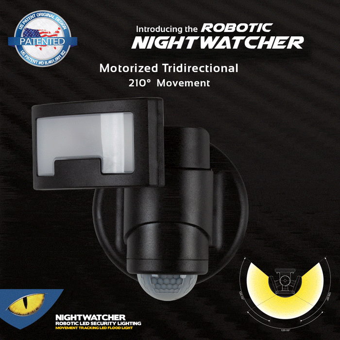 elevenpast Led motion sensor light Nightwatcher Robotic  LED Security Light - Black FS309B 6009551806172