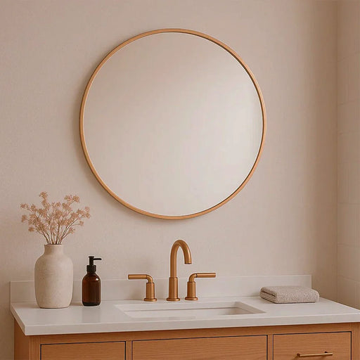 elevenpast Mirrors Laura Round Aluminium Mirror 3 Sizes - Black | Copper