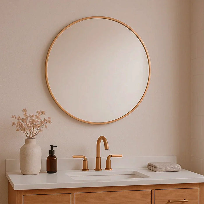 elevenpast Mirrors Laura Round Aluminium Mirror 3 Sizes - Black | Copper