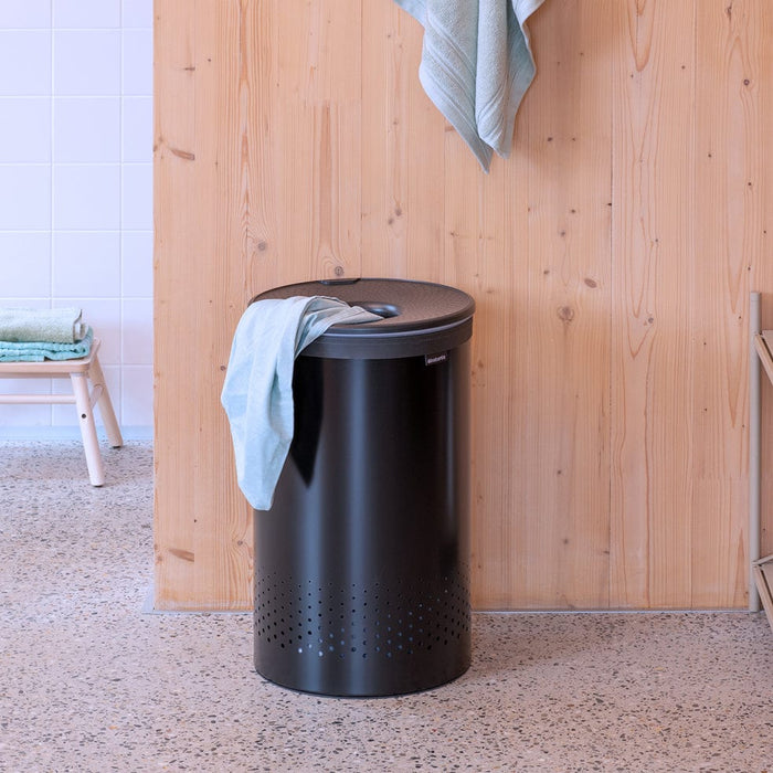 Brabantia laundry bin Laundry Bin 60 L – Matt Black with Dark Grey Lid