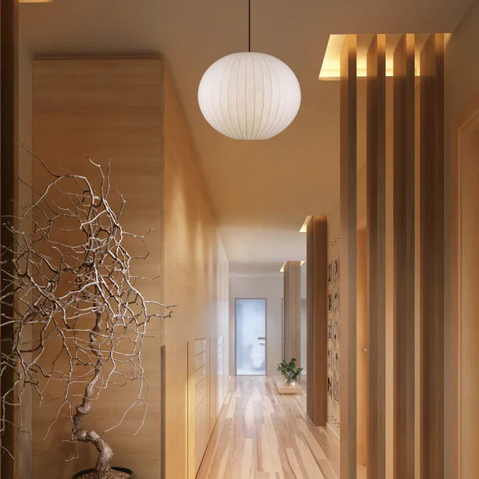 Spazio Pendant Round Silk Pendant Light
