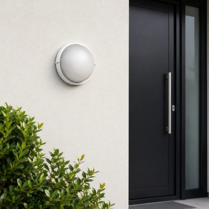 elevenpast Wall Light Ellies Illume Series - Large AC Round Bulkhead - E27 Base White | Black