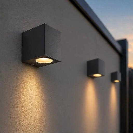 Spazio Wall Light Block 1 Wall Light - Black | White