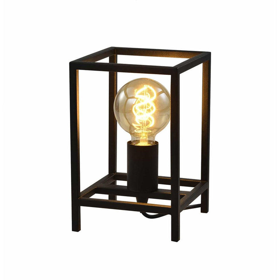 Cube Table Lamp Metal Black– elevenpast