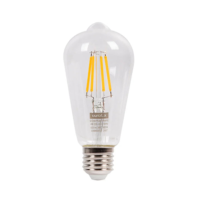elevenpast LED Bulbs 4W E27 LED Filament Mini Pear Bulb – Warm White 3000K Dimmable G1200 6009551809852