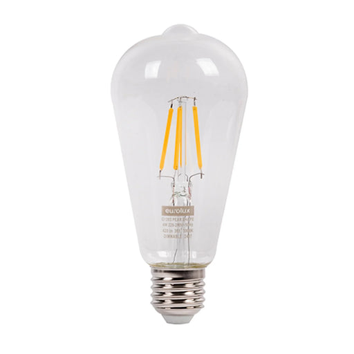 elevenpast LED Bulbs 4W E27 LED Filament Pear Bulb – Warm White 3000K Dimmable G1203 6009551809883