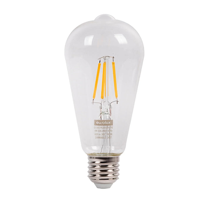 elevenpast LED Bulbs 4W E27 LED Filament Pear Bulb – Warm White 3000K Dimmable G1203 6009551809883
