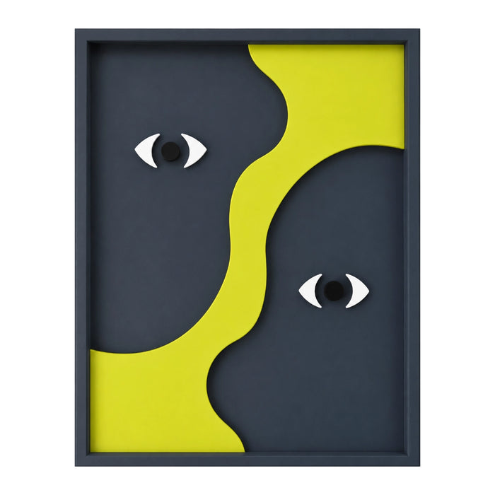 Gemin-Eye Wooden Wall Art - Midnight Lime