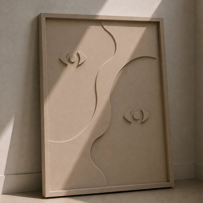 Gemin-Eye Wooden Wall Art - Stone