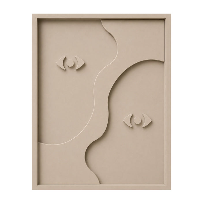 Gemin-Eye Wooden Wall Art - Stone
