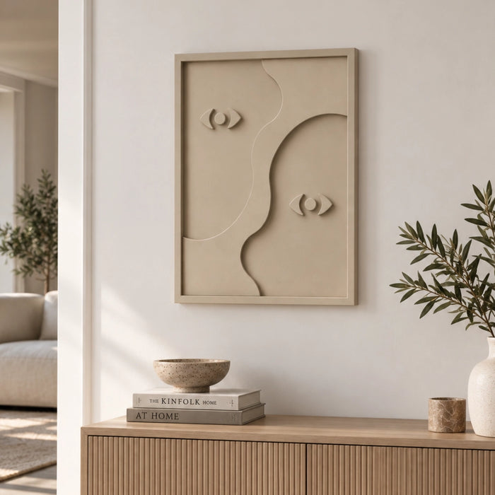 Gemin-Eye Wooden Wall Art - Stone