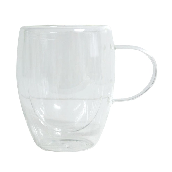 elevenpast mug 350ml Slanted Double Wall Glass Coffee Mug Set Of 6 | Three Sizes GLASSM05